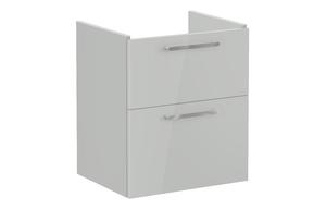 VitrA Root Flat 60cm 2 Drawer Washbasin Unit - Shiny Pearl Grey